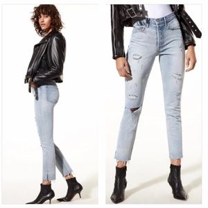 GRLFRND Karolina High Distressed Skinny Jeans NWT